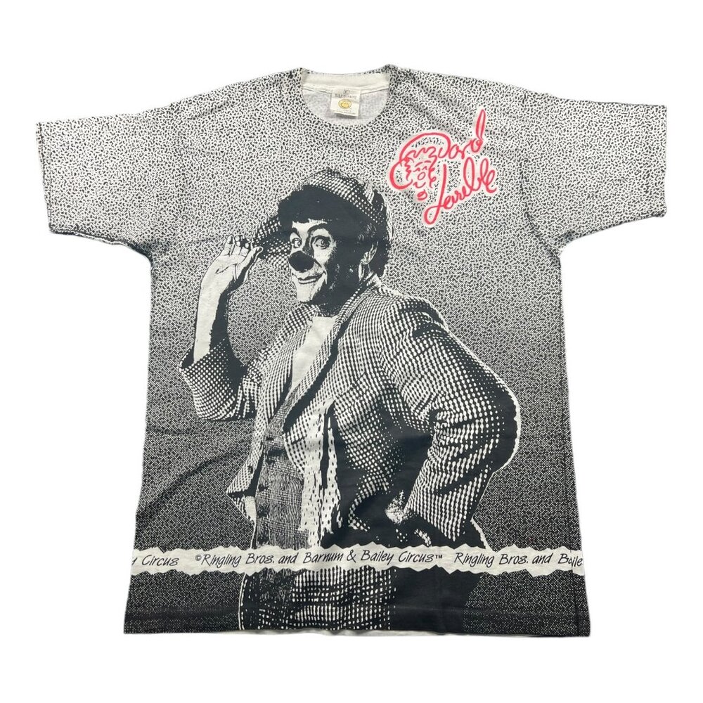 Vintage Barnum & Bailey David Larible Clown 1990's All Over Print T-Shirt